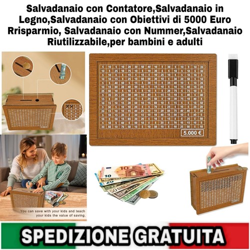 Salvadanaio legno con - salvadanaio, in