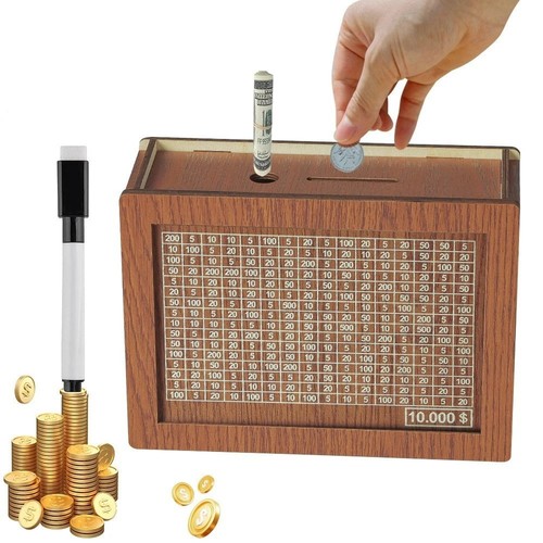 Wooden money saving box - wooden,
